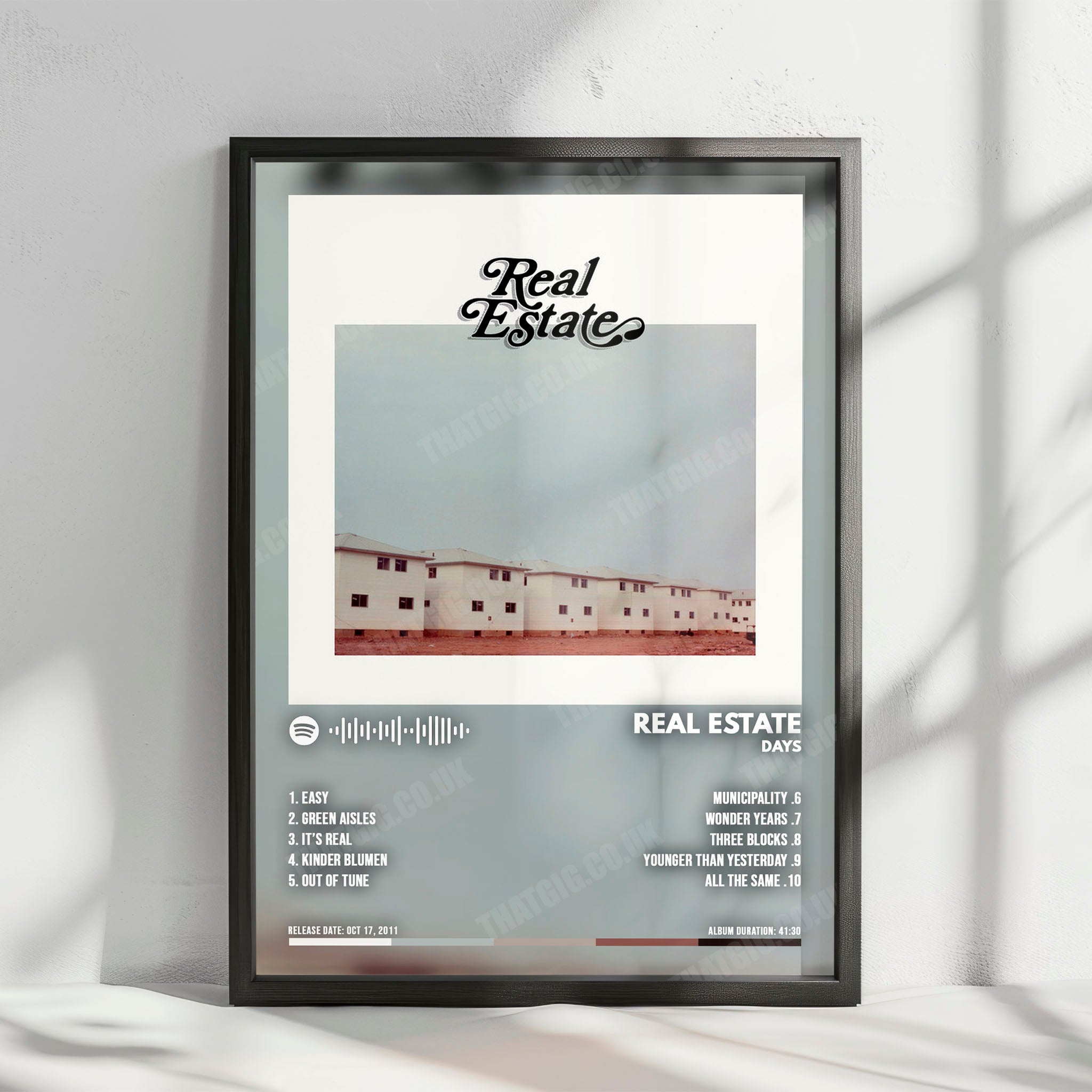 Real Estate "Days" Album Cover Poster - with Complete Tracklist