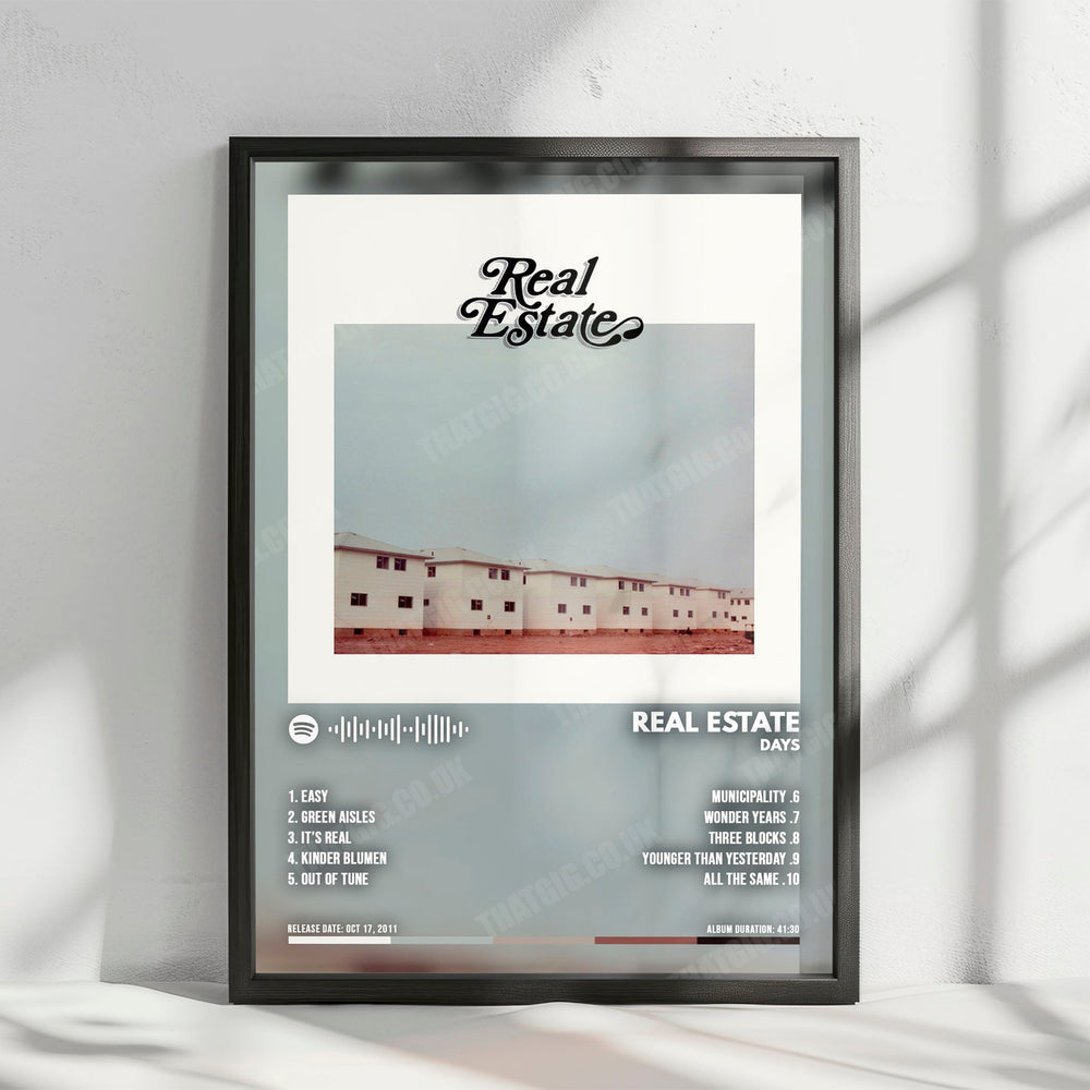 Real Estate "Days" Album Cover Poster - with Complete Tracklist