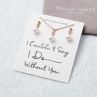 Rose Gold Plated I Couldn't Say I Do Without You Infinity Pearl Drop Set with Zircondia® Crystals