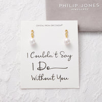 Gold Plated I Couldn't Say I Do Without You Infinity Pearl Drop Earrings with Zircondia® Crystals