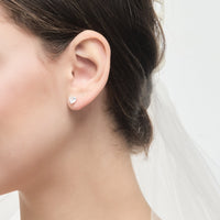 Sterling Silver I Couldn't Say I Do Without You Wedding Heart Earrings with Zircondia® Crystals