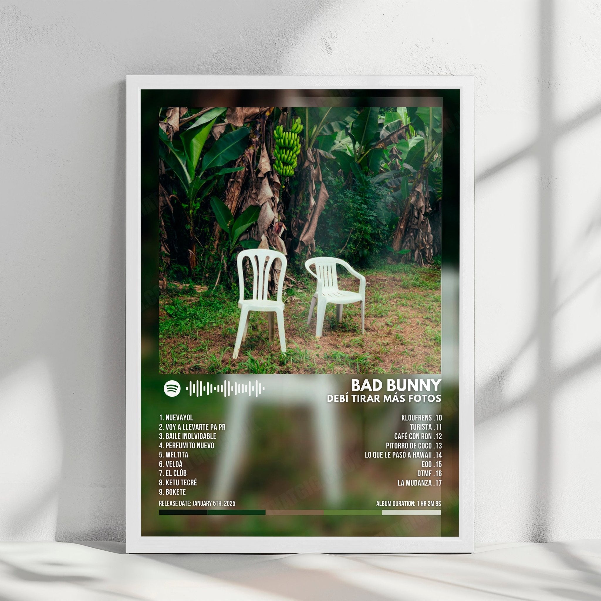 Bad Bunny "Debí Tirar Más Fotos" Album Cover Poster - with Complete Tracklist