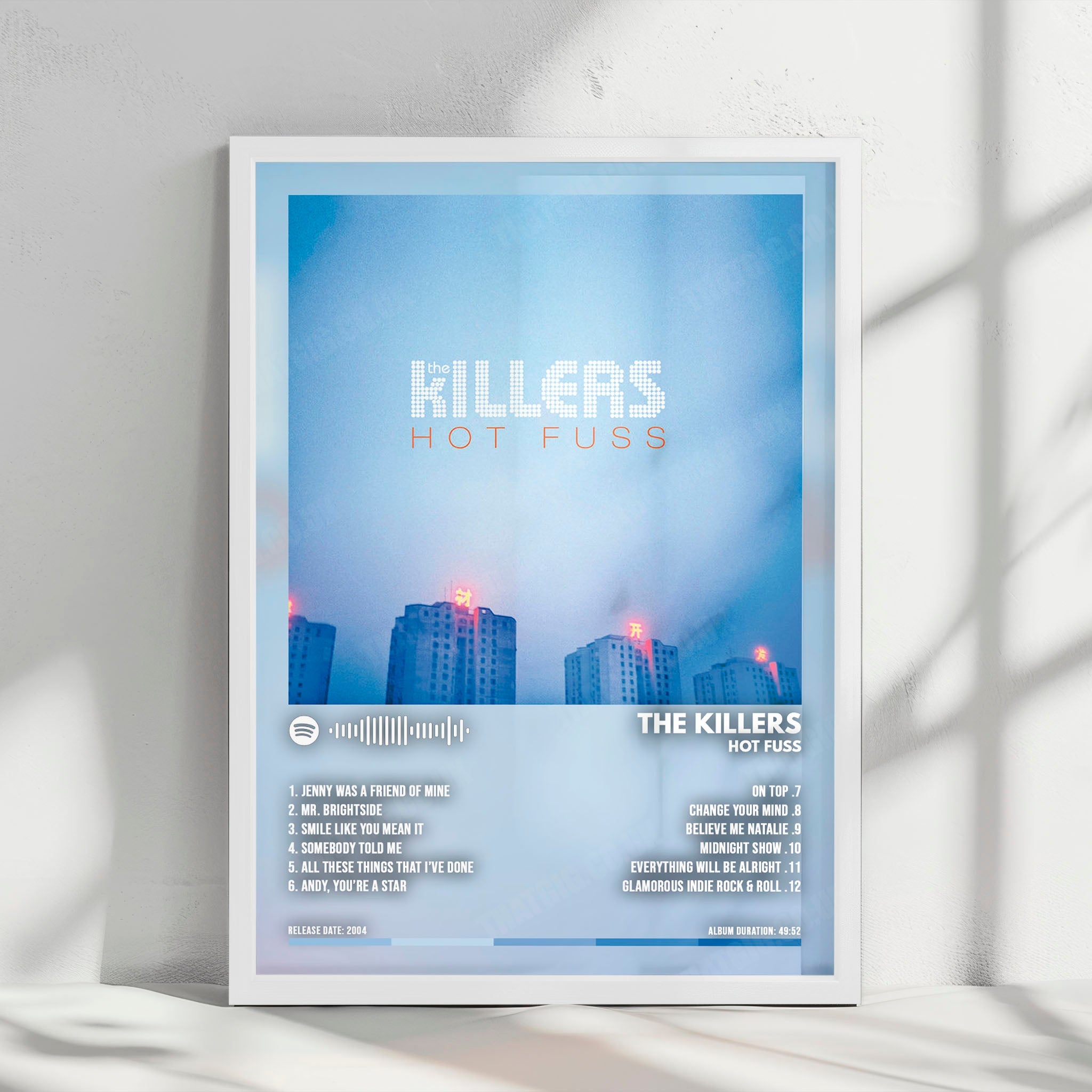 The Killers "Hot Fuss" Album Cover Poster - with Complete Tracklist