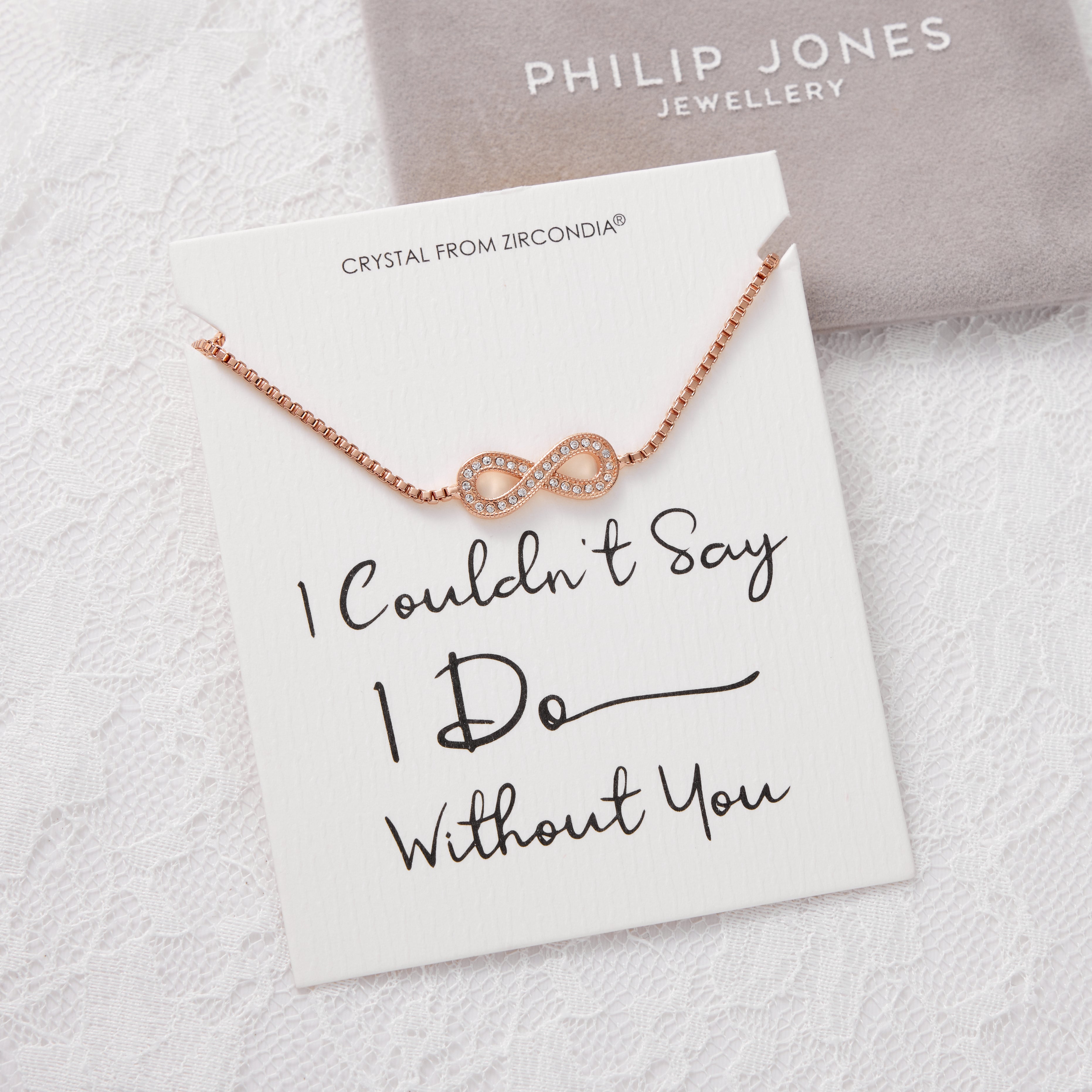Rose Gold Plated I Couldn't Say I Do Without You Infinity Friendship Bracelet with Zircondia® Crystals