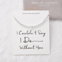 Silver Plated I Couldn't Say I Do Without You Heart Solitaire Wedding Bracelet with Zircondia® Crystals