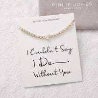 Gold Plated I Couldn't Say I Do Without You Heart Solitaire Bracelet with Zircondia® Crystals