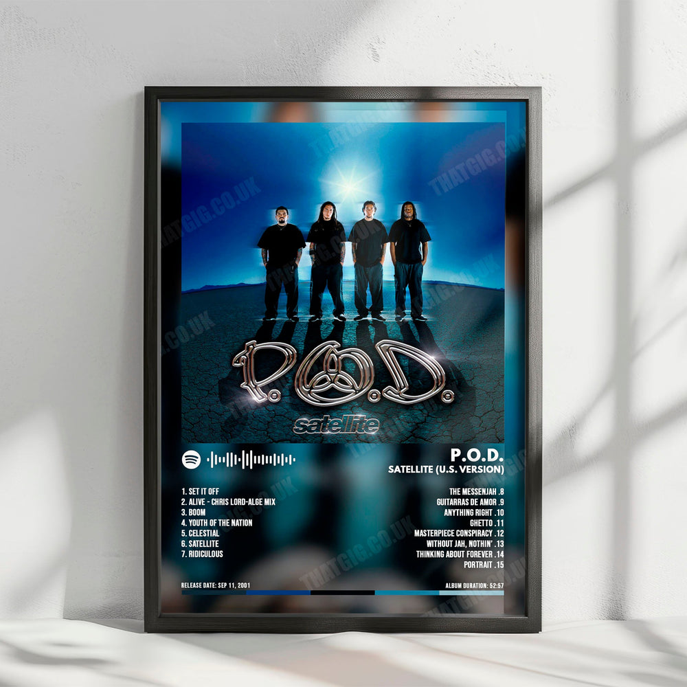 P.O.D. "Satellite" Album Cover Poster - with Complete Tracklist