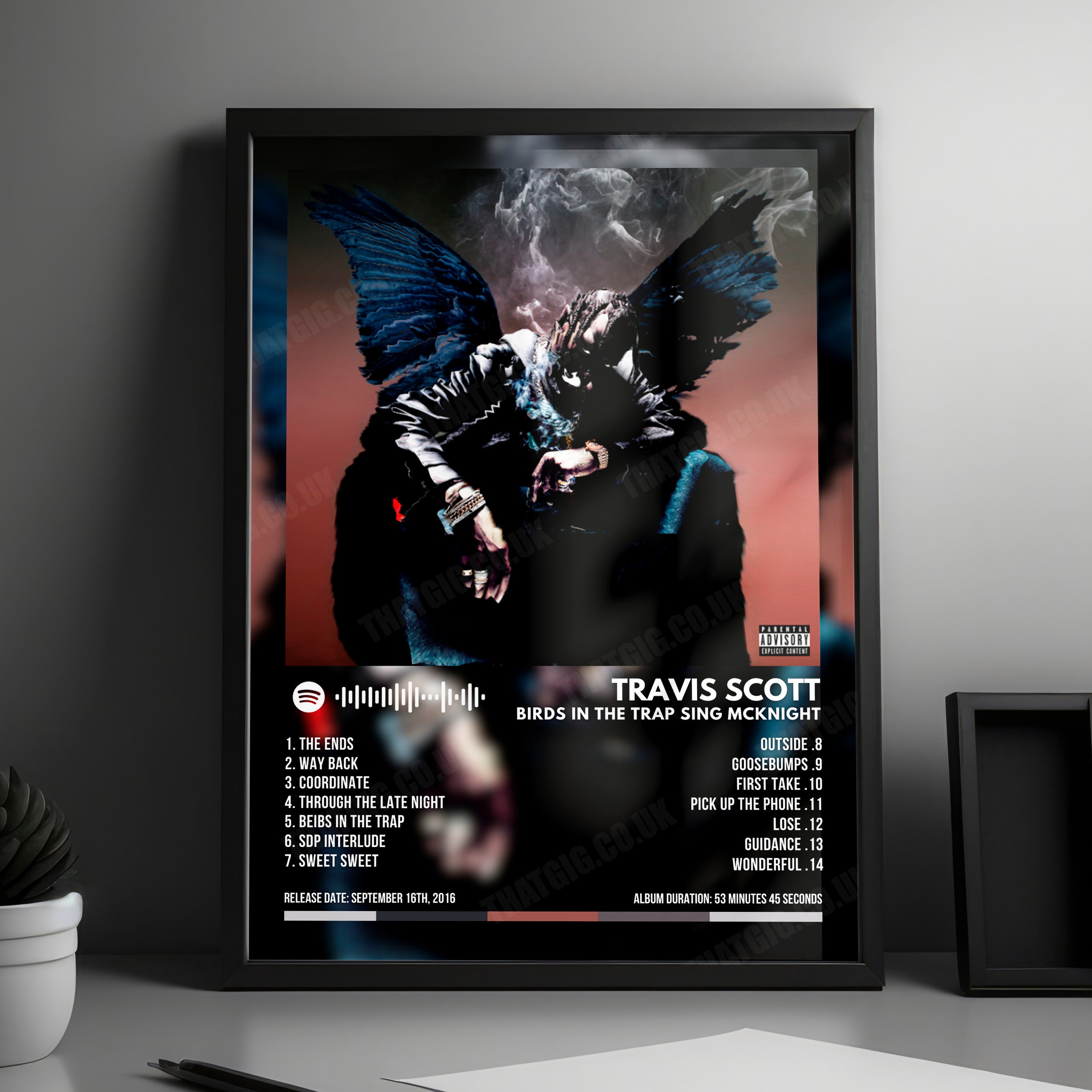 Travis Scott "Birds In The Trap Sing Mcknight" Album Cover Poster - with Complete Tracklist