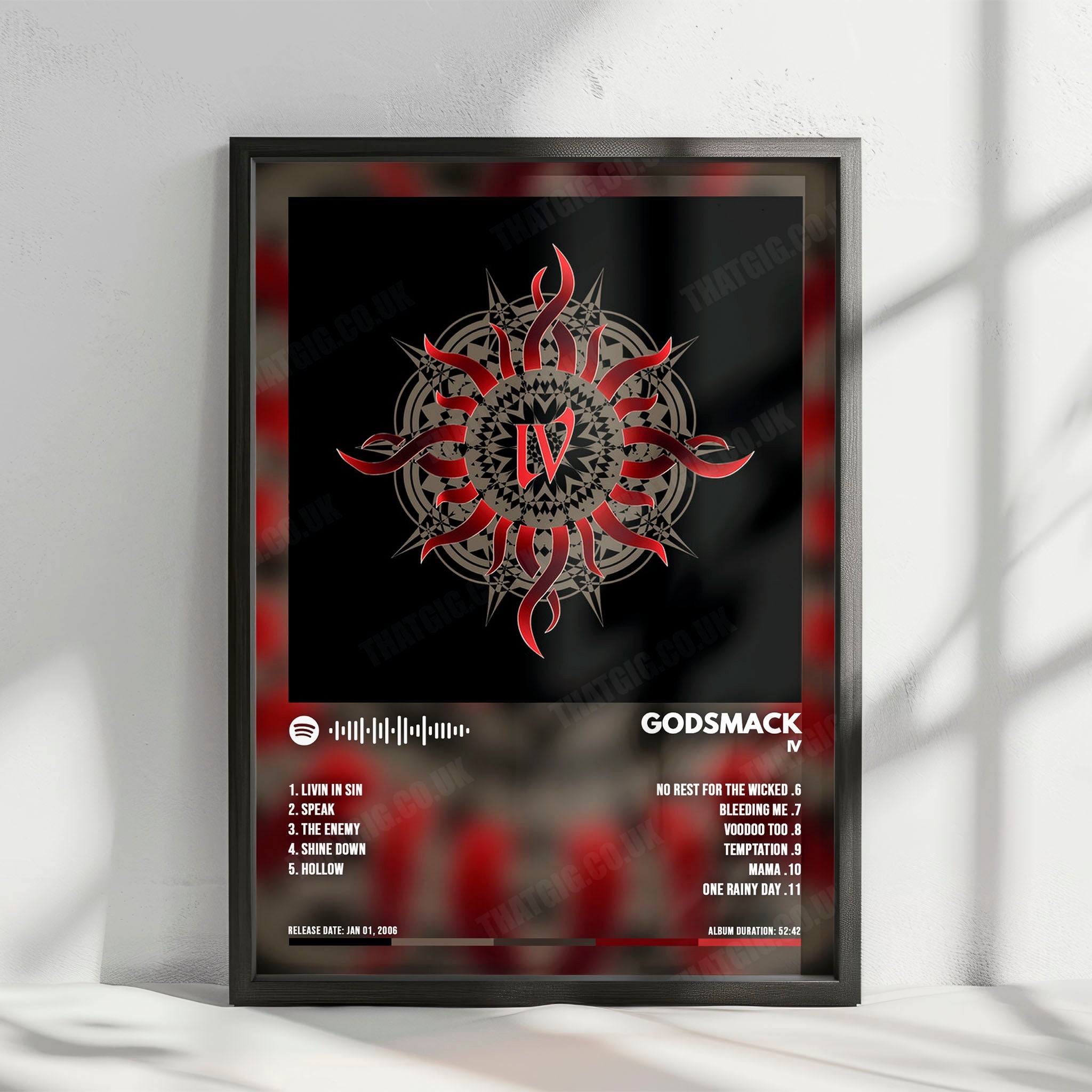 Godsmack "IV  " Album Cover Poster - with Complete Tracklist