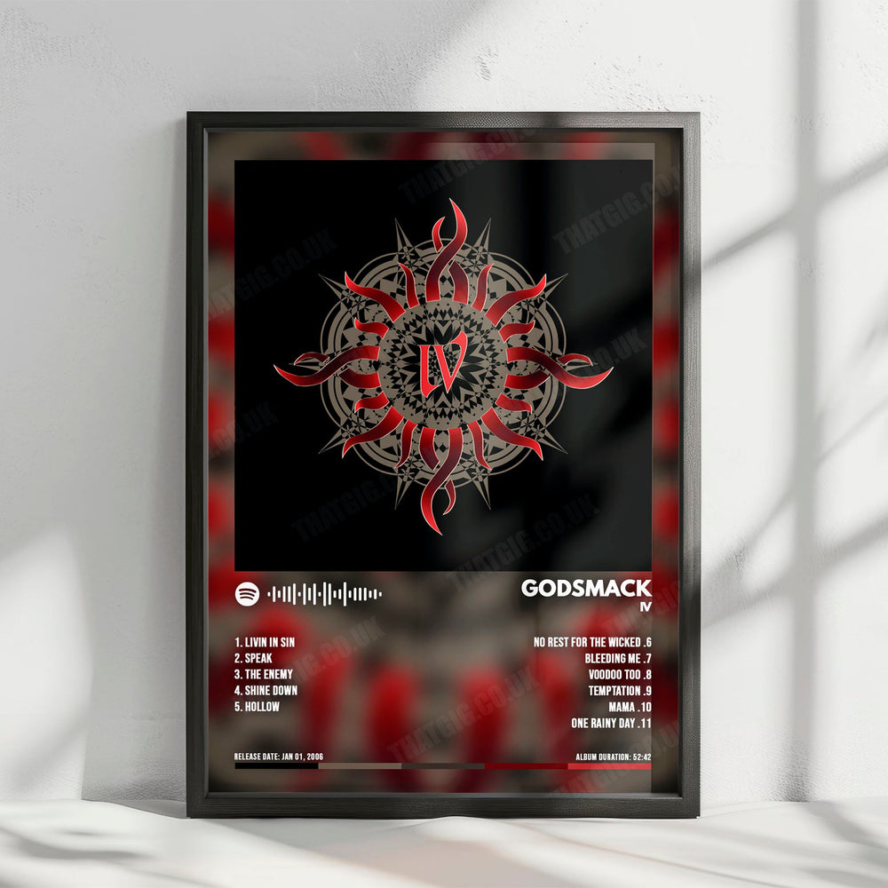 Godsmack "IV  " Album Cover Poster - with Complete Tracklist