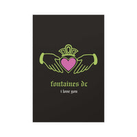 Fontaines DC - I Love You - Irish Claddagh (Black + Green + Pink)
