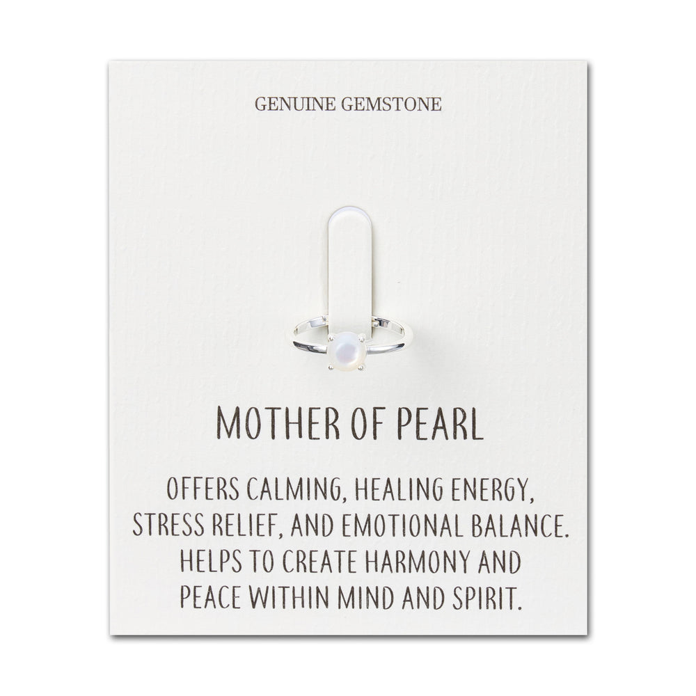 Mother of Pearl Adjustable Ring with Quote Card