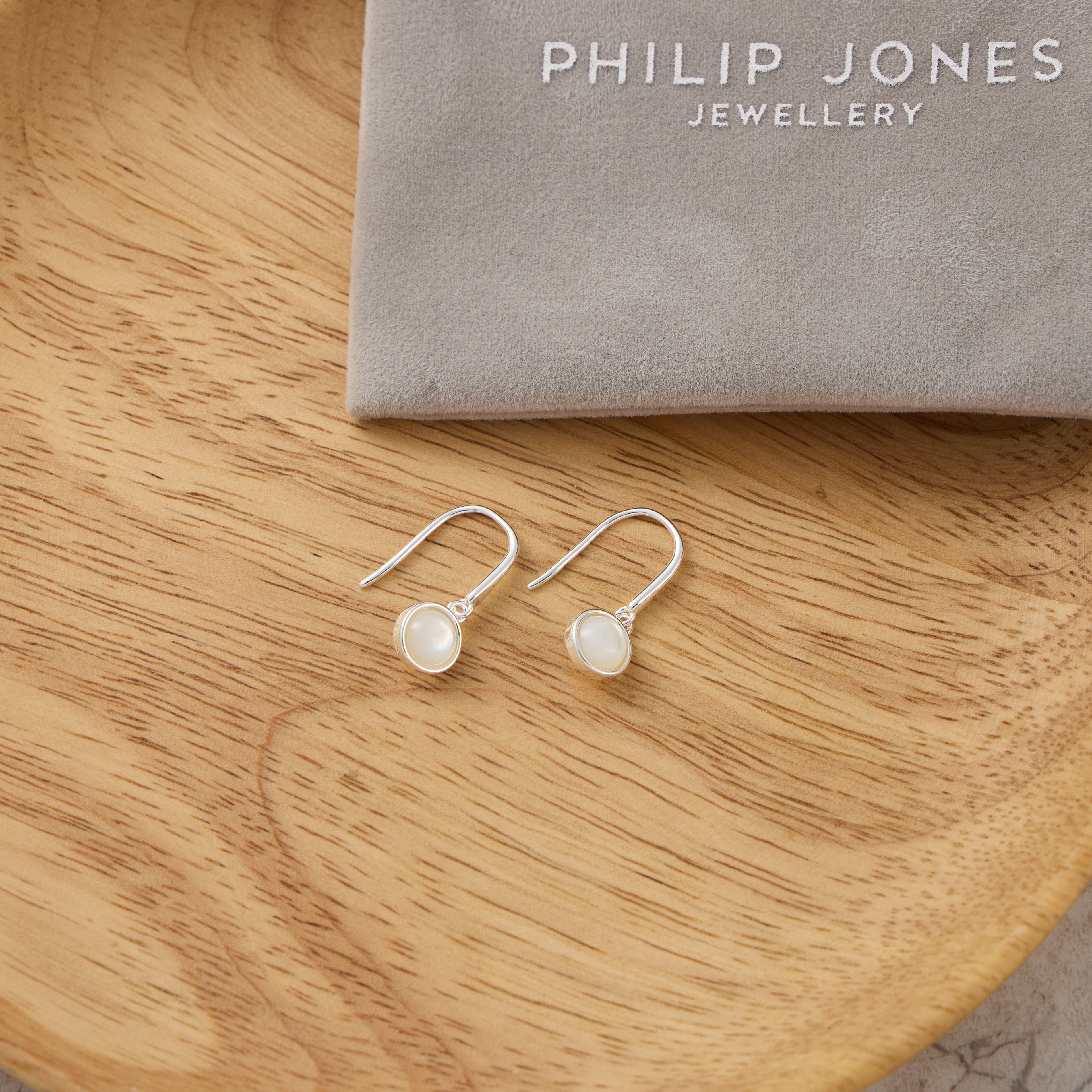 Mother of Pearl Drop Earrings with Quote Card