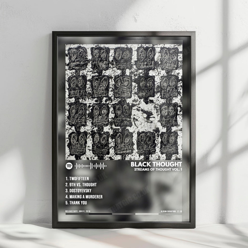 Black Thought "Streams of Thought,  Vol. 1 " Album Cover Poster - with Complete Tracklist