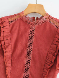 Crochet Sleeveless Blouse In Red