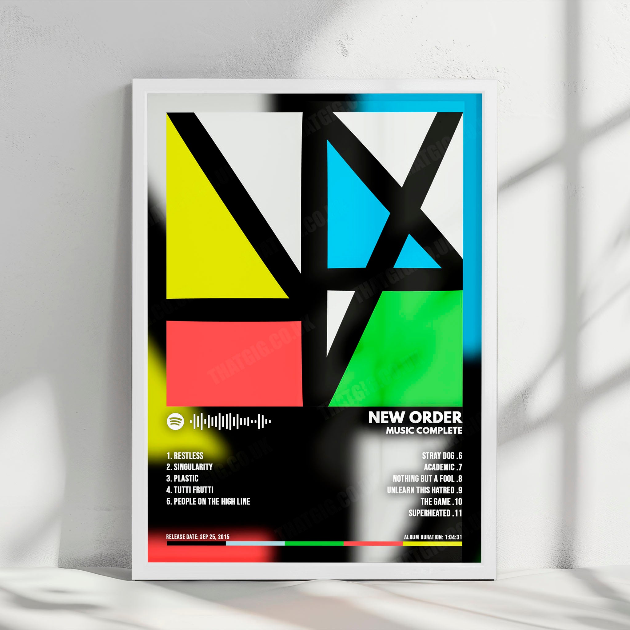 New Order "Music Complete" Album Cover Poster - with Complete Tracklist