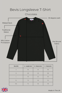 Bevis Long Sleeve Cotton T-shirt - Chocolate