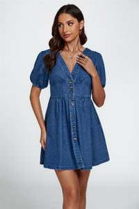 Denim Mini Dress In Blue