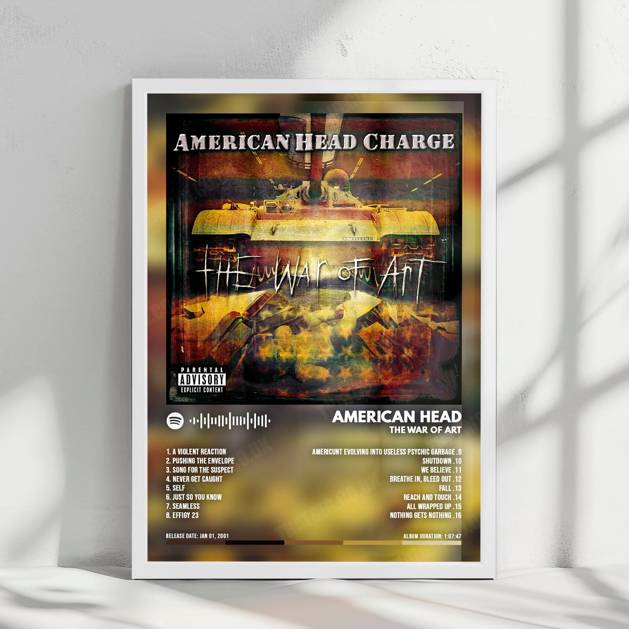 American Head Charge "The War Of Art" Album Cover Poster - with Complete Tracklist