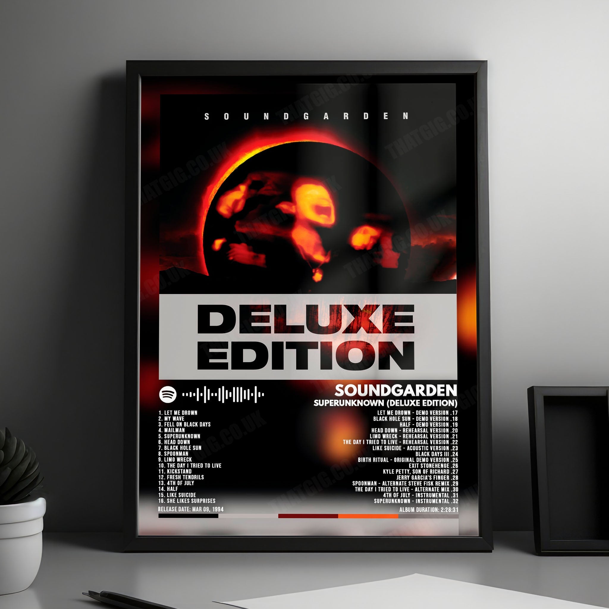 Soundgarden "Superunknown" Album Cover Poster - with Complete Tracklist