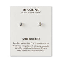 April (Diamond) Birthstone Earrings Created with Zircondia® Crystals