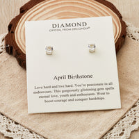April (Diamond) Birthstone Earrings Created with Zircondia® Crystals