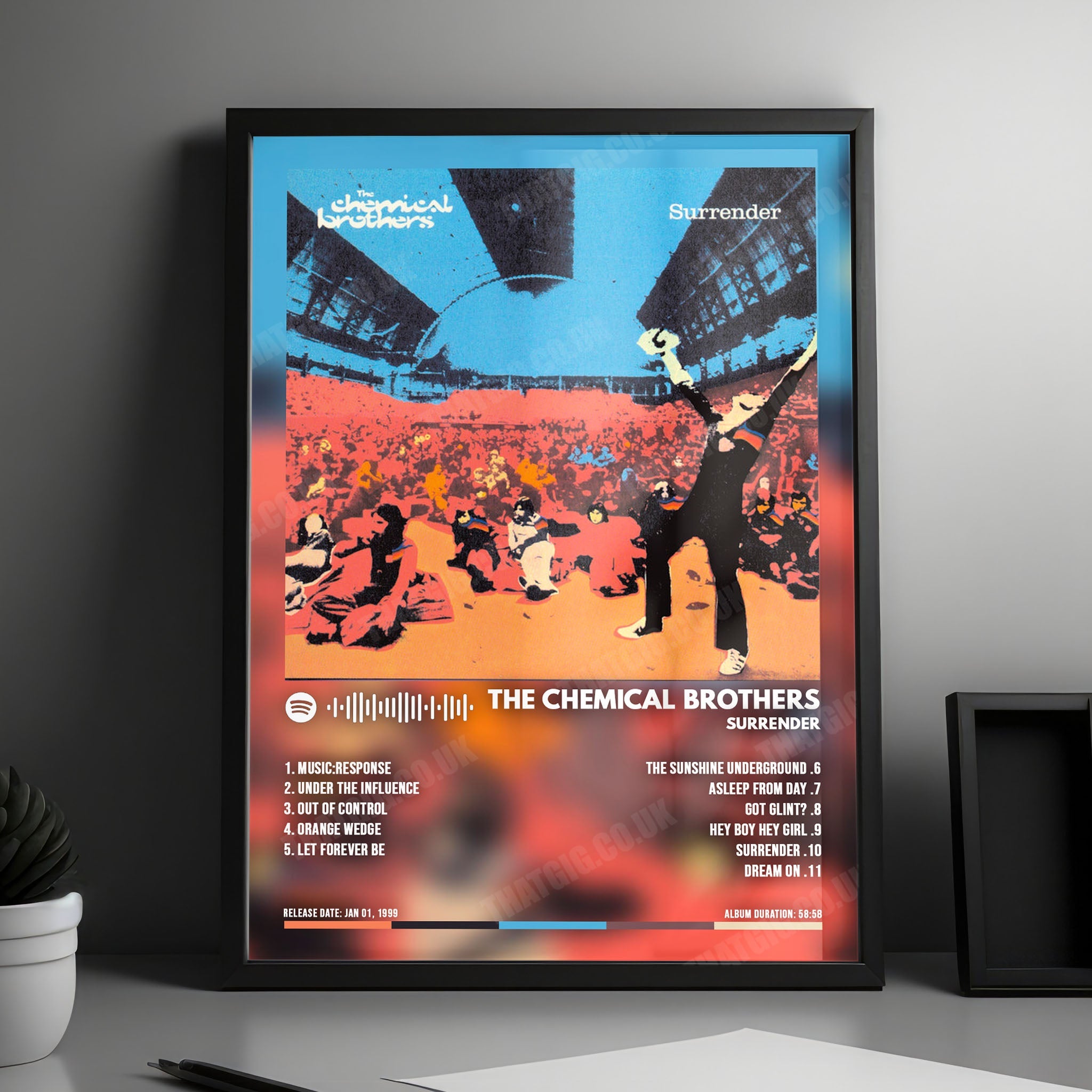 The Chemical Brothers "Surrender" Album Cover Poster - with Complete Tracklist