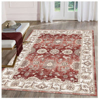 Jasru Vintage Washable Non-Slip Rug for Effortless Style & Comfort