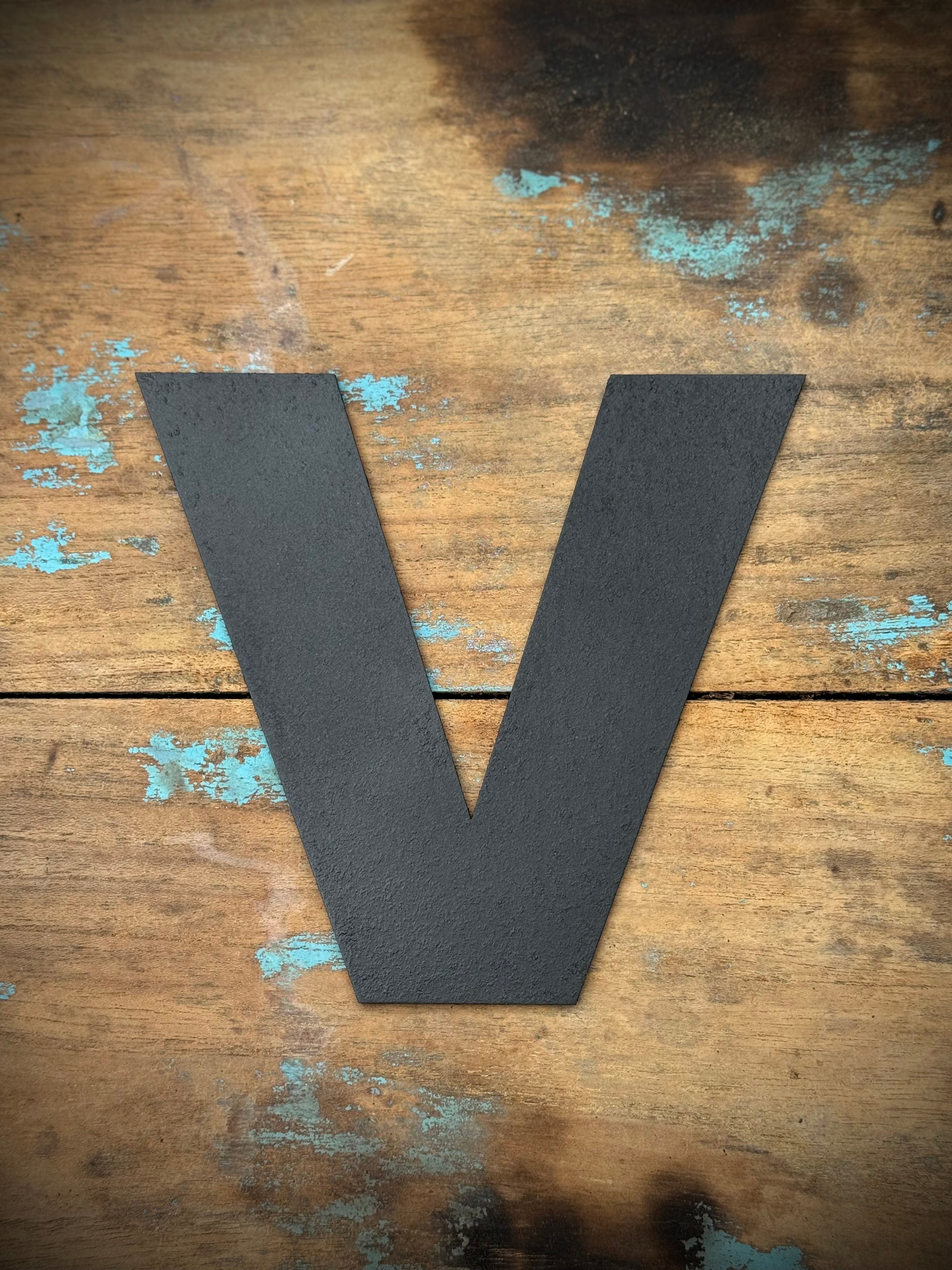 12" and 5" Black Fat Font Metal Letters.