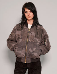 MA 1 Patched Bomber in Grey Camo