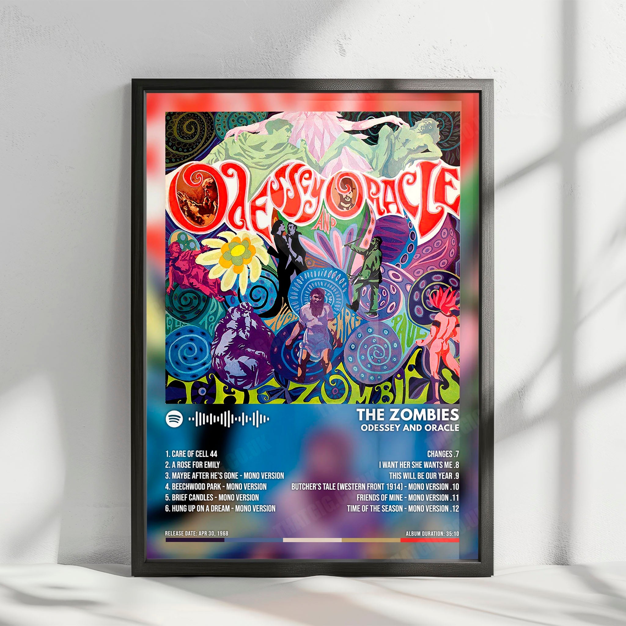 The Zombies "Odessey and Oracle" Album Cover Poster - with Complete Tracklist