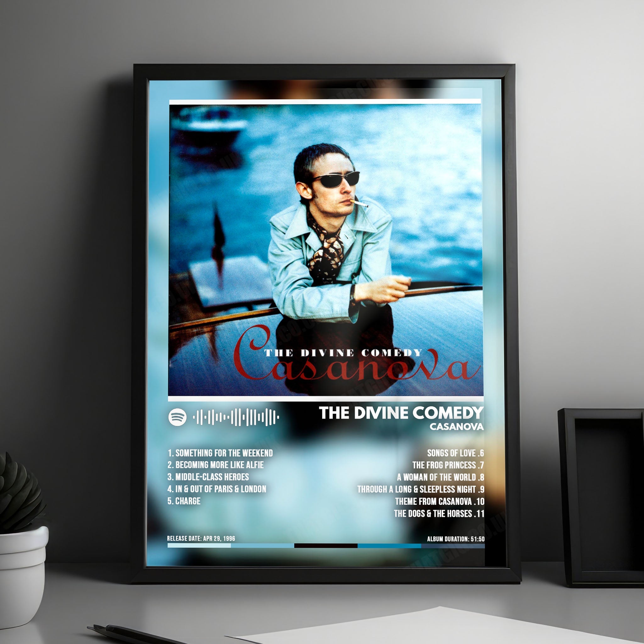 The Divine Comedy "Casanova" Album Cover Poster - with Complete Tracklist