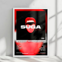 Megan Thee Stallion "Suga" Album Cover Poster - with Complete Tracklist