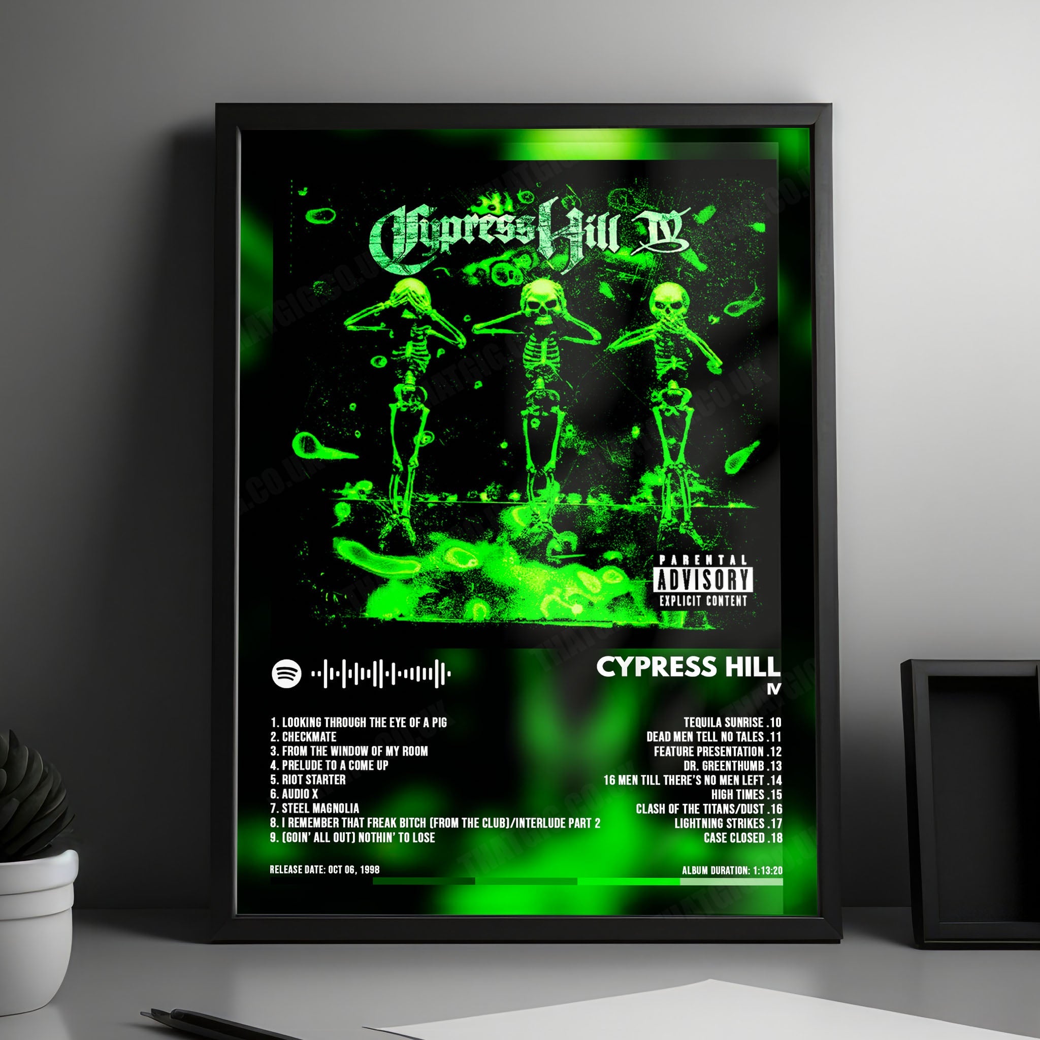 Cypress Hill "IV" Album Cover Poster - with Complete Tracklist