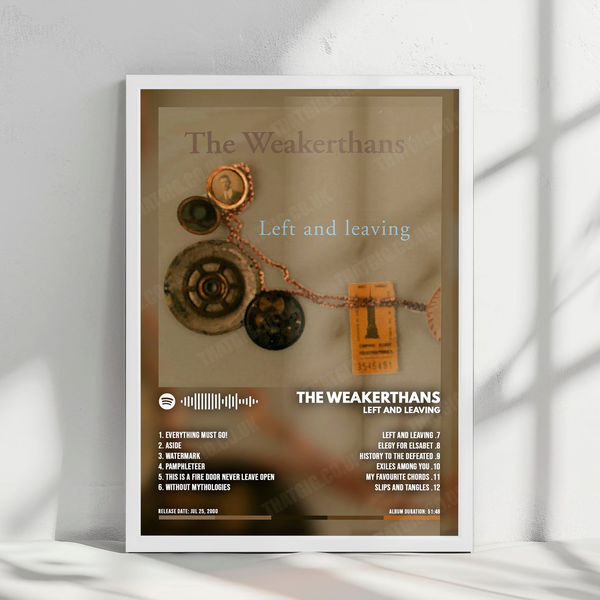 The Weakerthans "Left and Leaving" Album Cover Poster - with Complete Tracklist