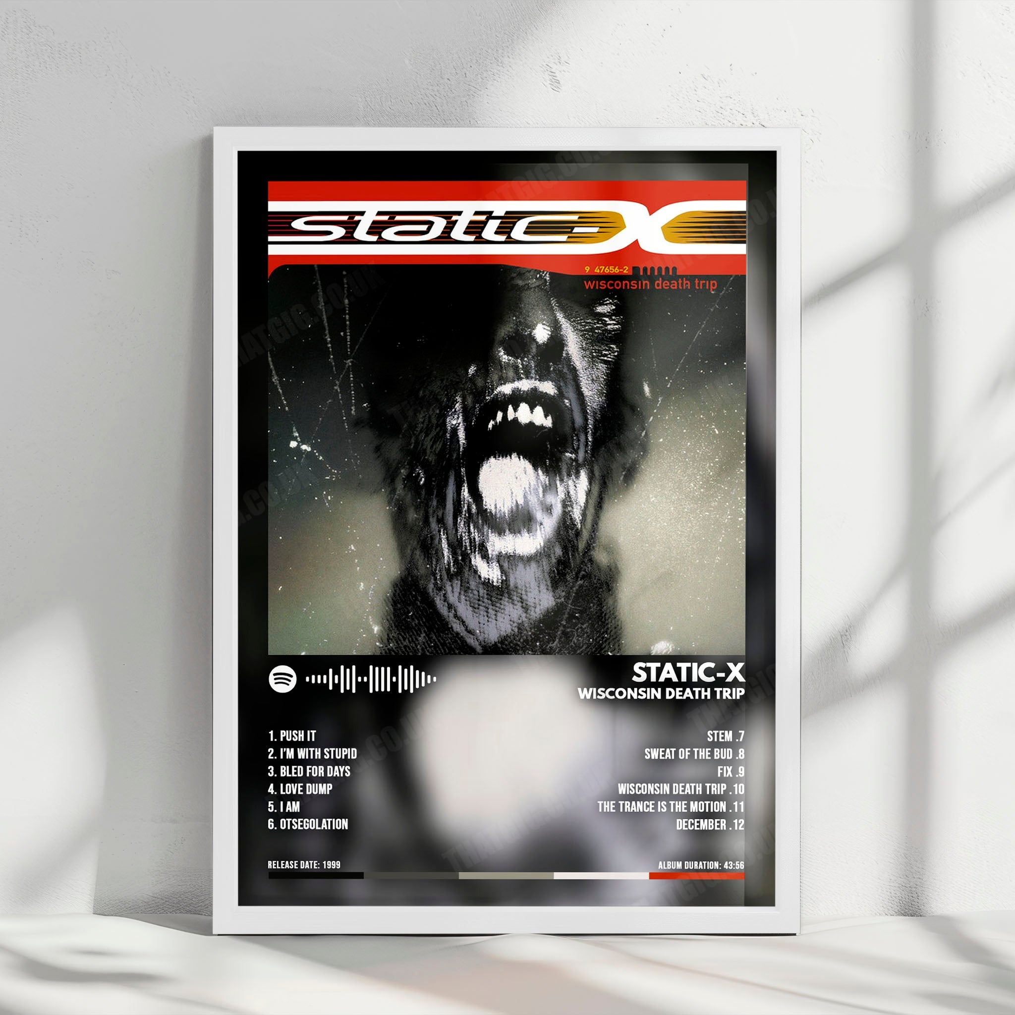 Static-X "Wisconsin Death Trip" Album Cover Poster - with Complete Tracklist