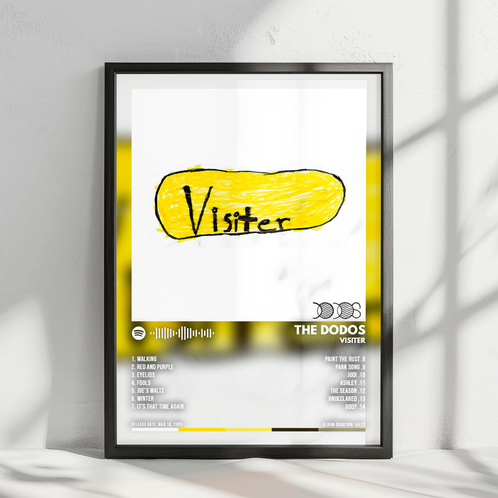 The Dodos "Visiter" Album Cover Poster - with Complete Tracklist