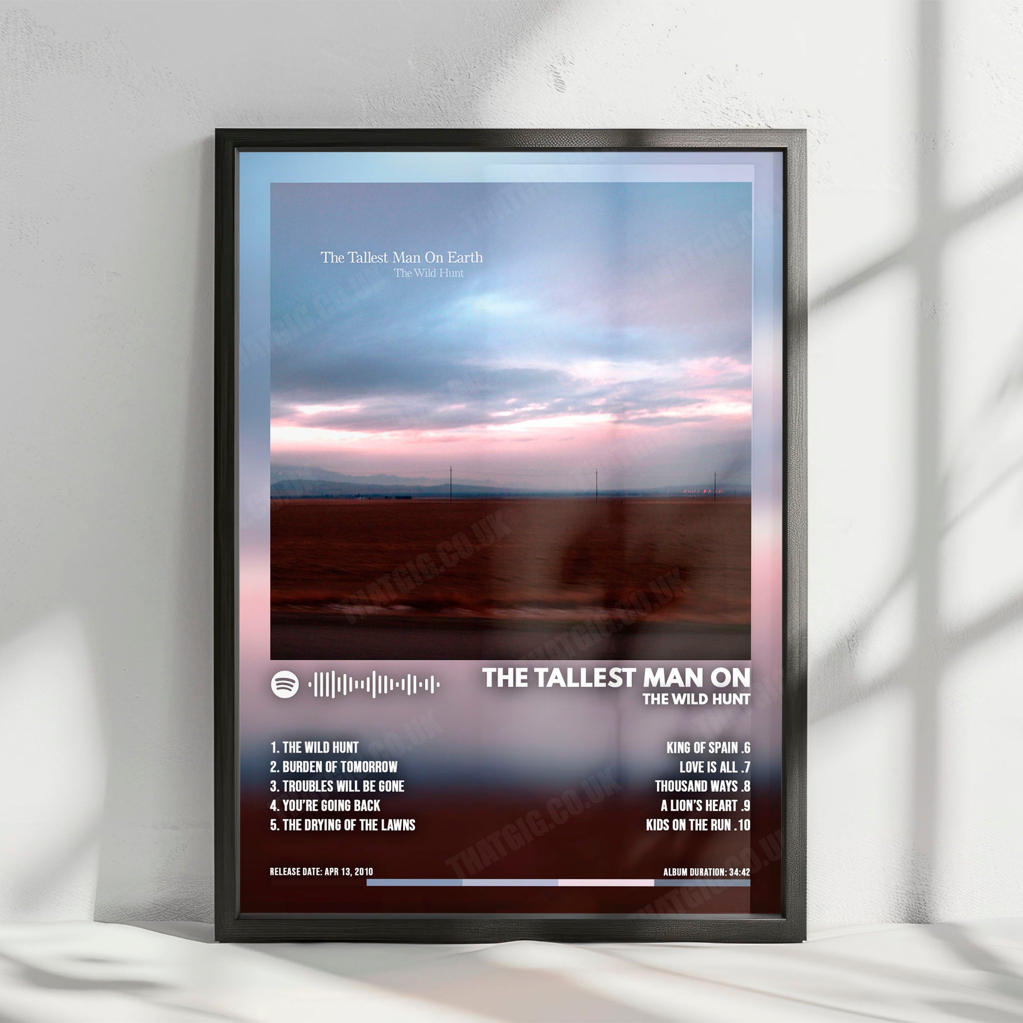 The Tallest Man on Earth "The Wild Hunt" Album Cover Poster - with Complete Tracklist
