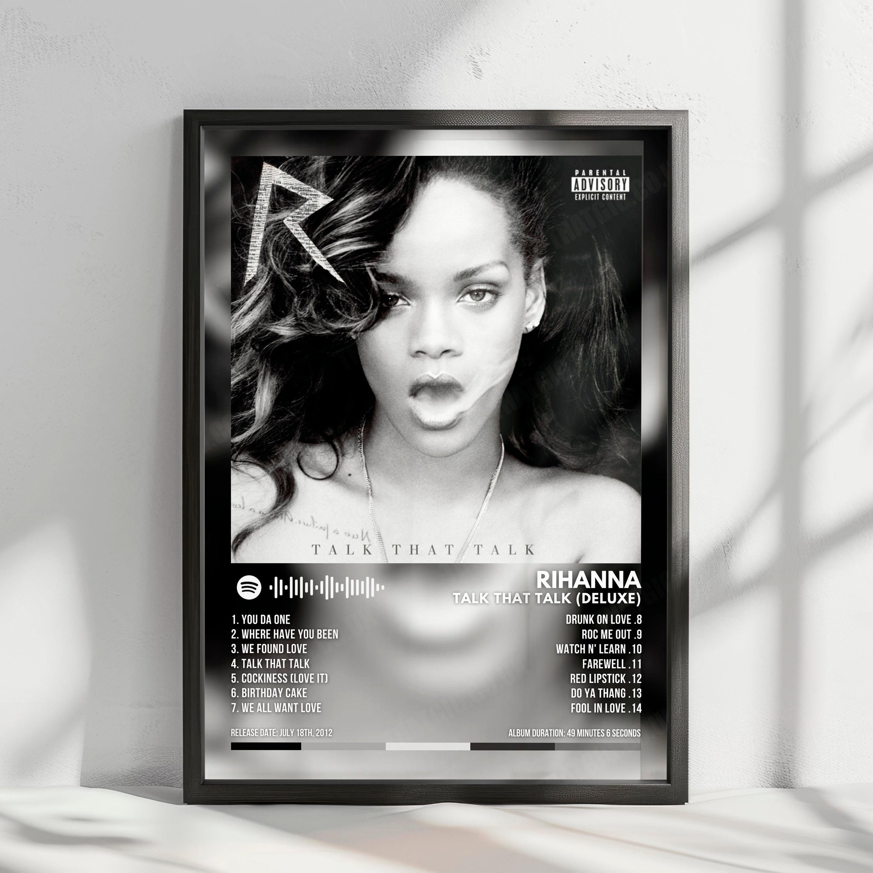 Rihanna "Talk That Talk (Deluxe)" Album Cover Poster - with Complete Tracklist