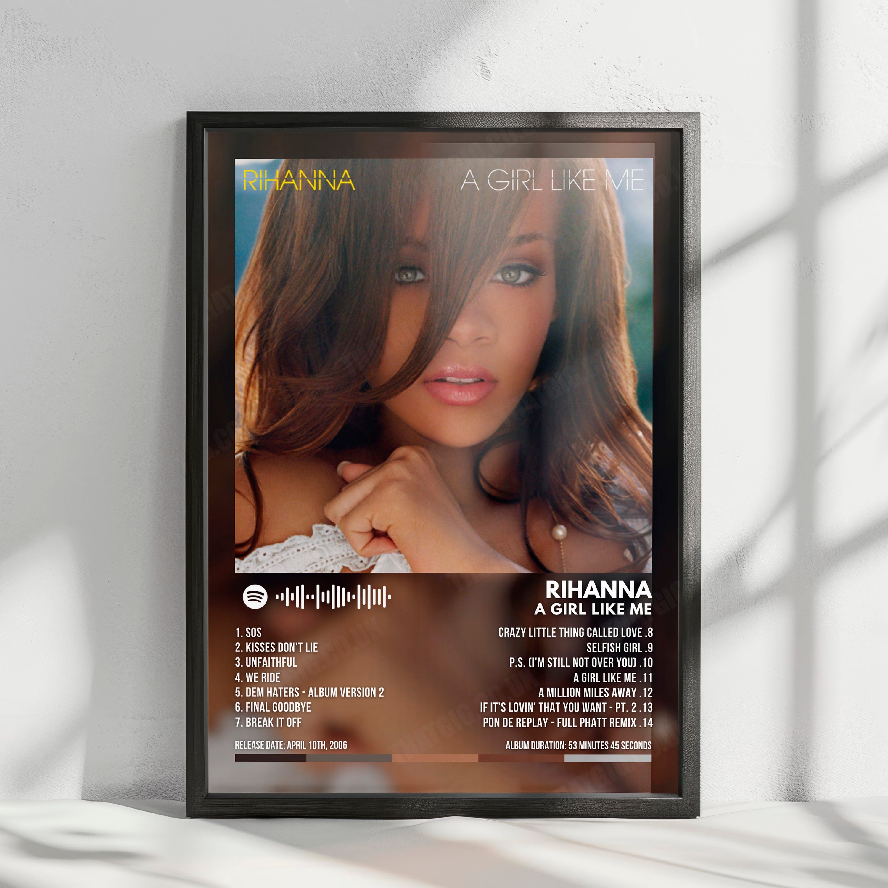 Rihanna "A Girl Like Me" Album Cover Poster - with Complete Tracklist