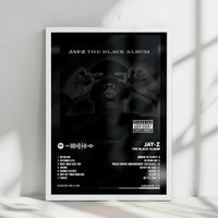Jay-Z "The Black Album" Album Cover Poster - with Complete Tracklist