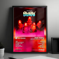 Deep Purple "Burn" Album Cover Poster - with Complete Tracklist