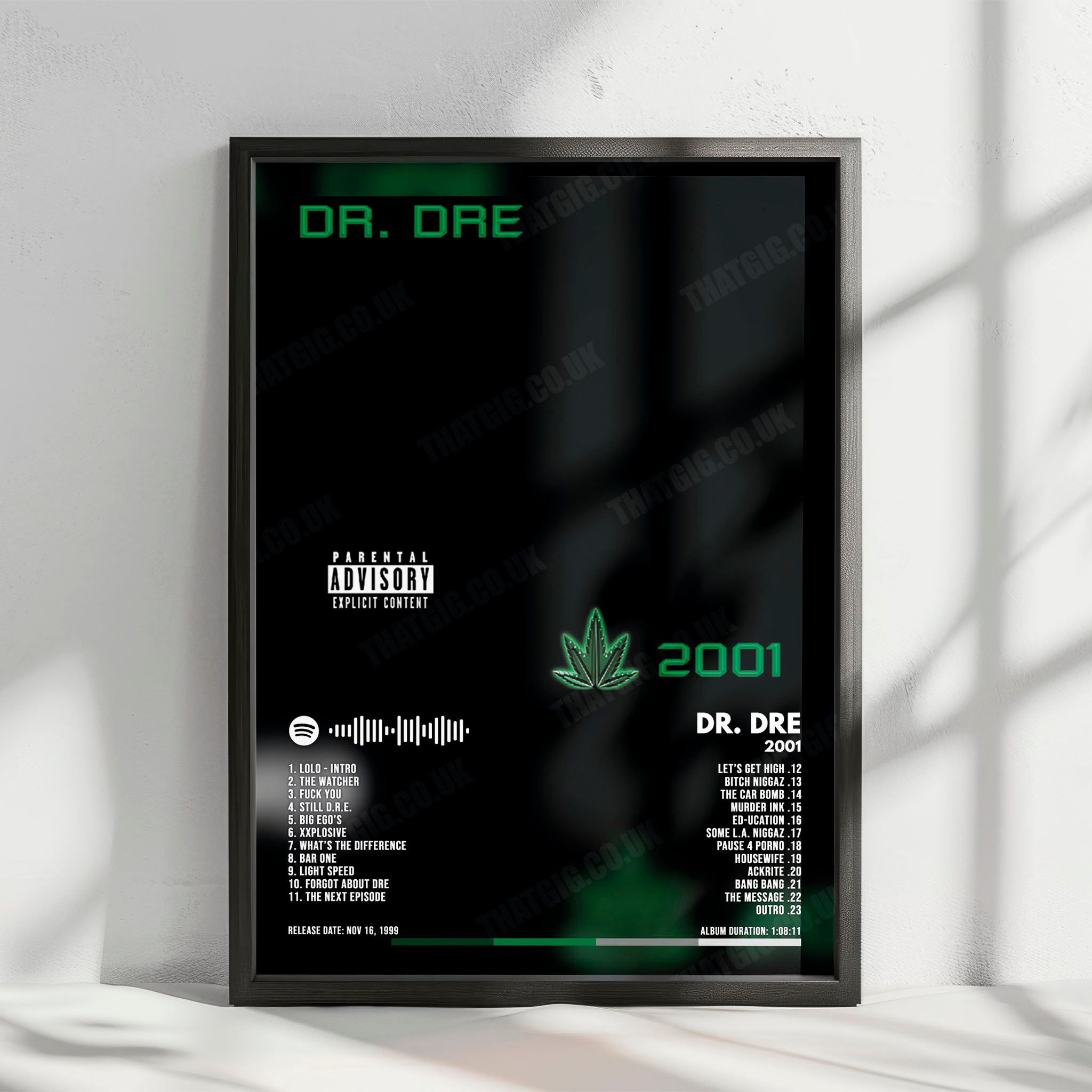 Dr. Dre "2001" Album Cover Poster - with Complete Tracklist