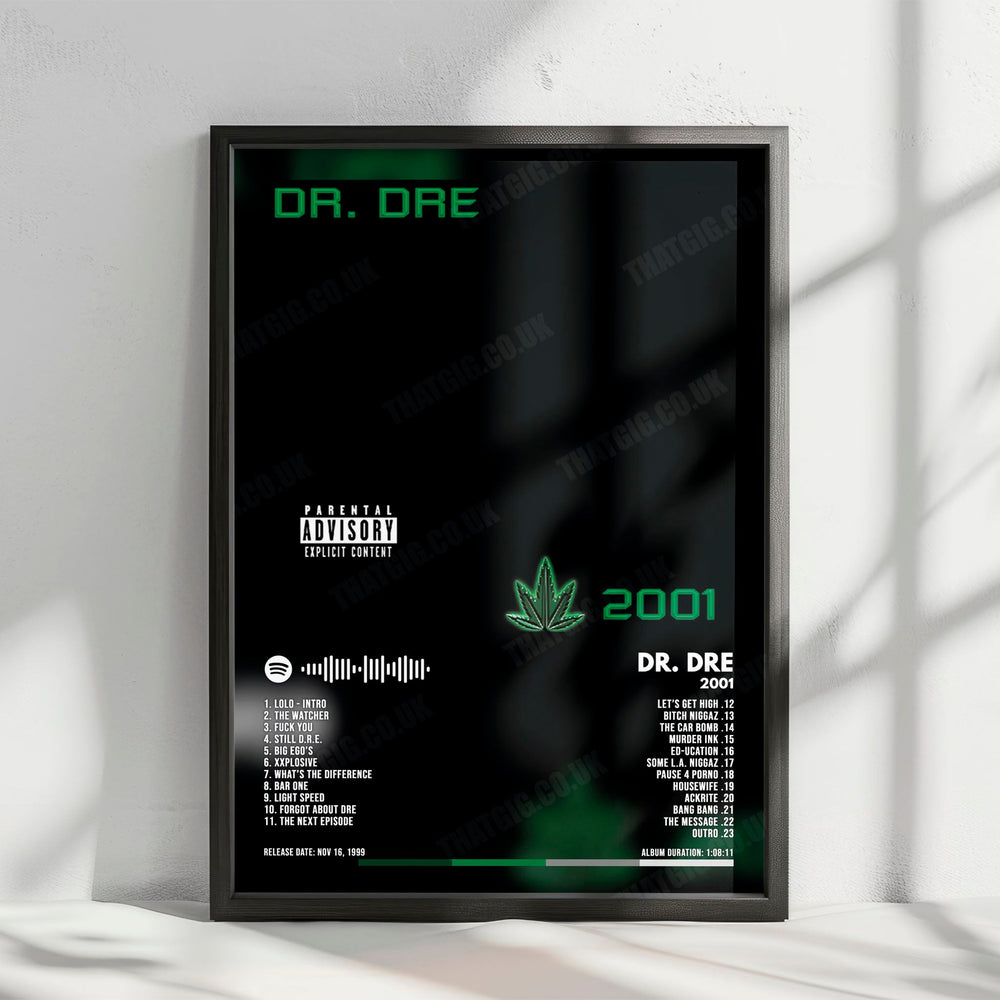 Dr. Dre "2001" Album Cover Poster - with Complete Tracklist