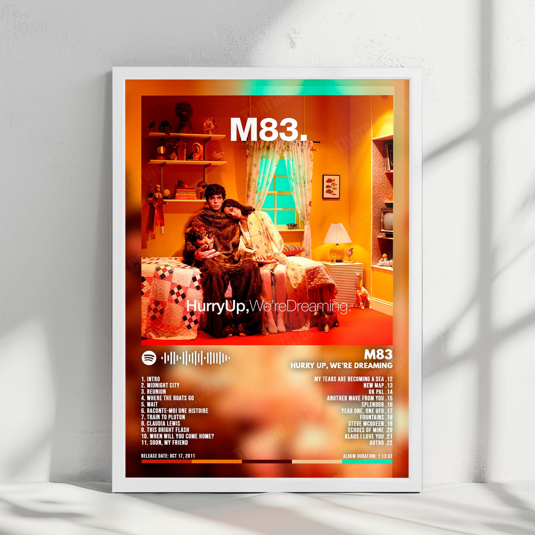 M83 "Hurry Up, We're Dreaming" Album Cover Poster - with Complete Tracklist
