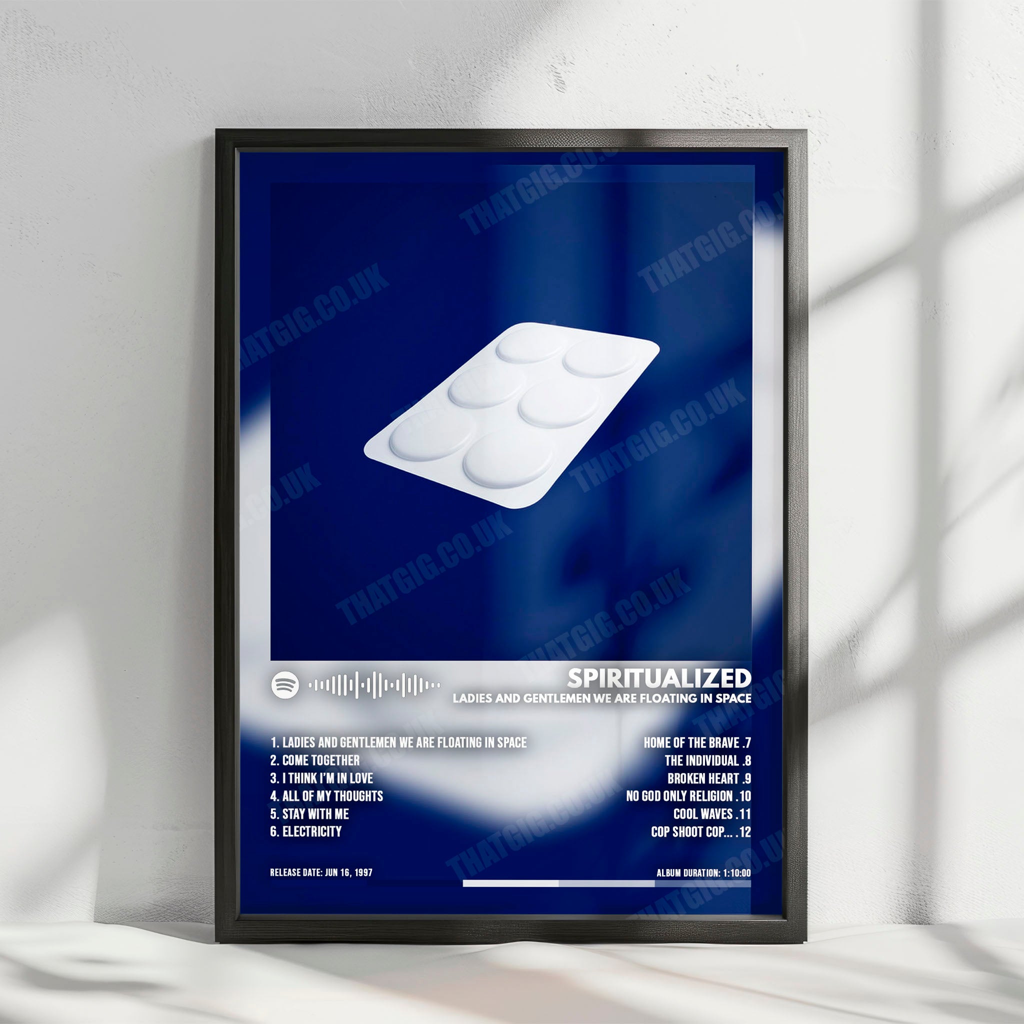 Spiritualized "Ladies And Gentlemen We Are Floating In Space" Album Cover Poster - with Complete Tracklist