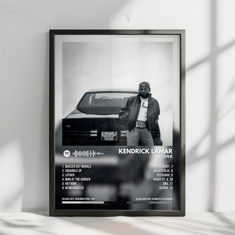 Kendrick Lamar "GNX" Album Cover Poster - with Complete Tracklist