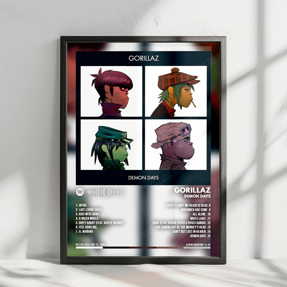Gorillaz "Demon Days  " Album Cover Poster - with Complete Tracklist