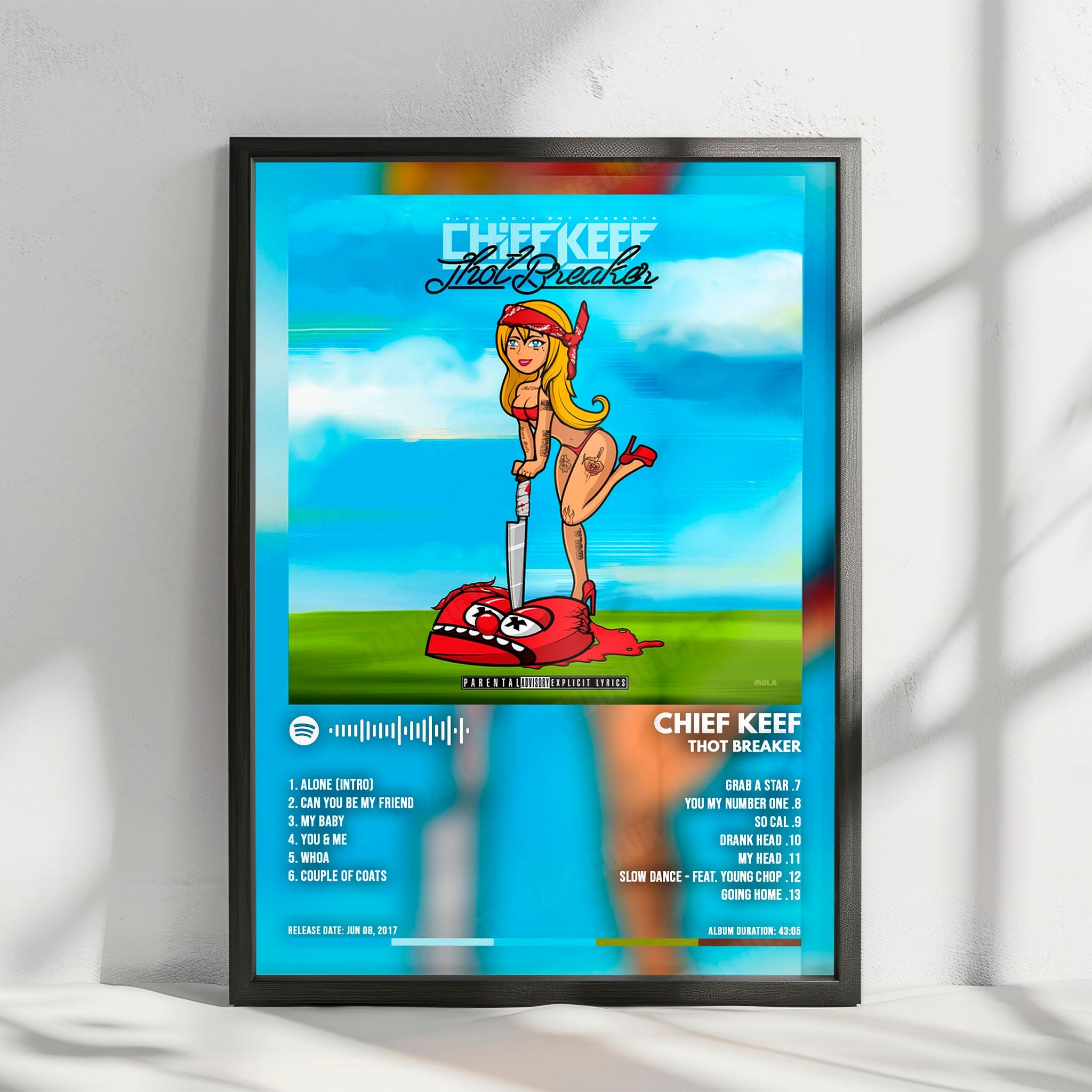 Chief Keef "Thot Breaker" Album Cover Poster - with Complete Tracklist