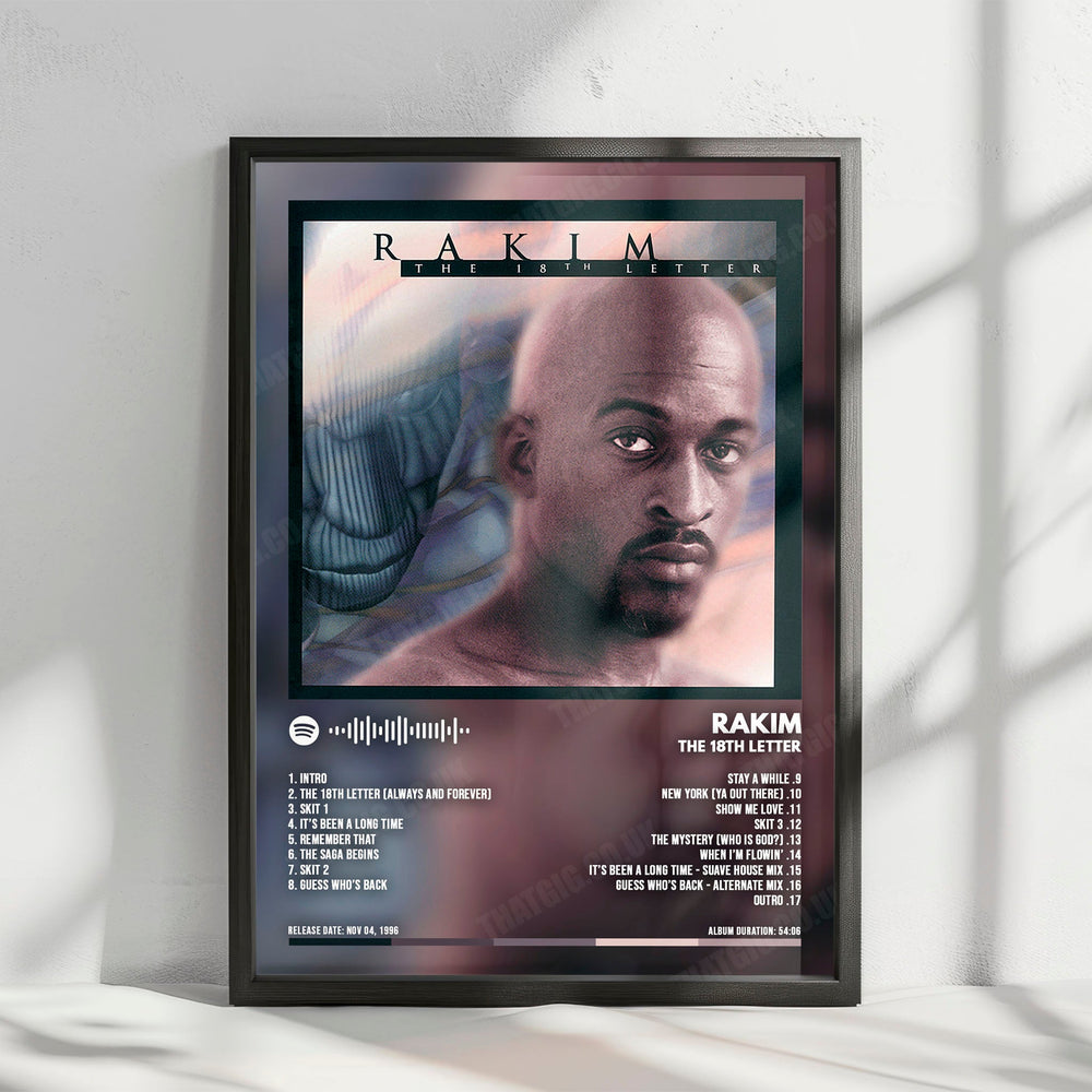 Rakim "The 18th Letter" Album Cover Poster - with Complete Tracklist